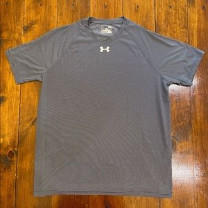 Under Armour HeatGear Shirt Blue Striped Loose Fit Shirt Size Large